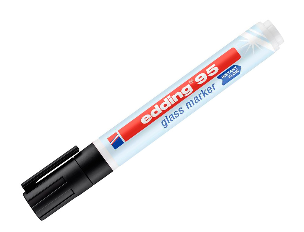 MARQUEUR EDDING 95 POUR VERRE POINTE RONDE TRACE 1,5 A 3MM COLORIS NOIR