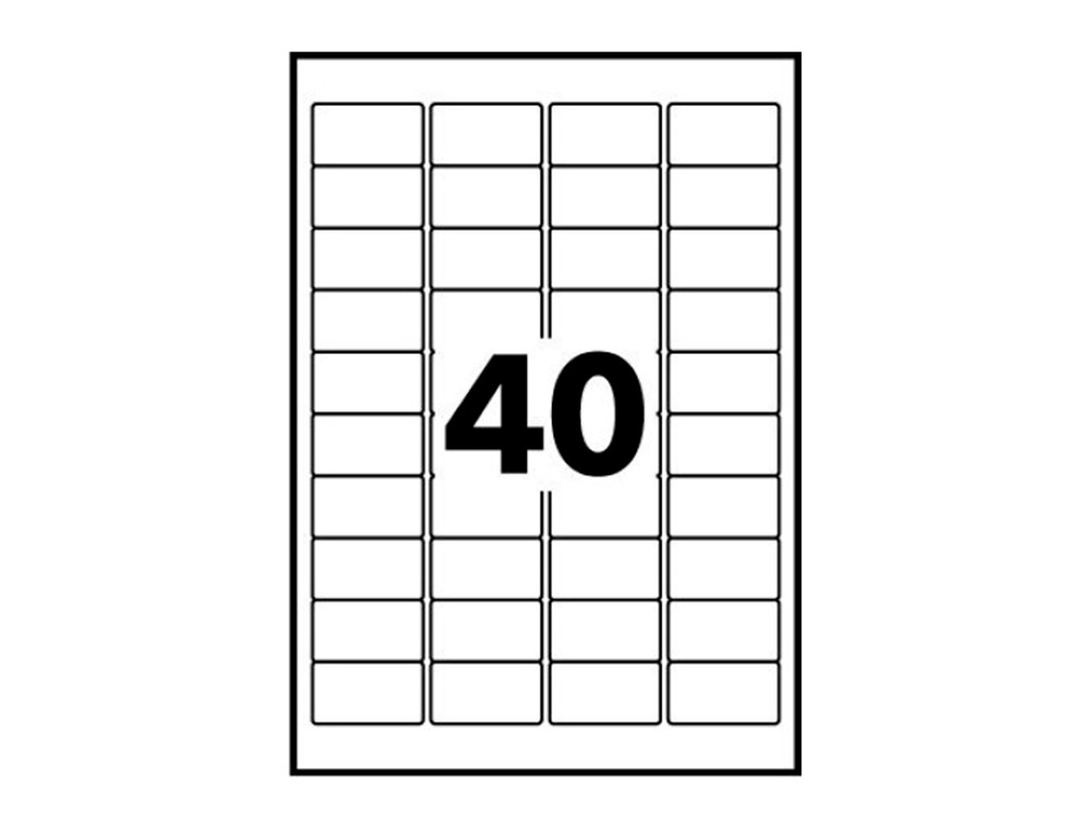 ETIQUETTE AUTOCOLLANTE AVERY ADRESSE RECYCLEE LASER 45,7 X 25,4MM BOITE DE 600 BLANC