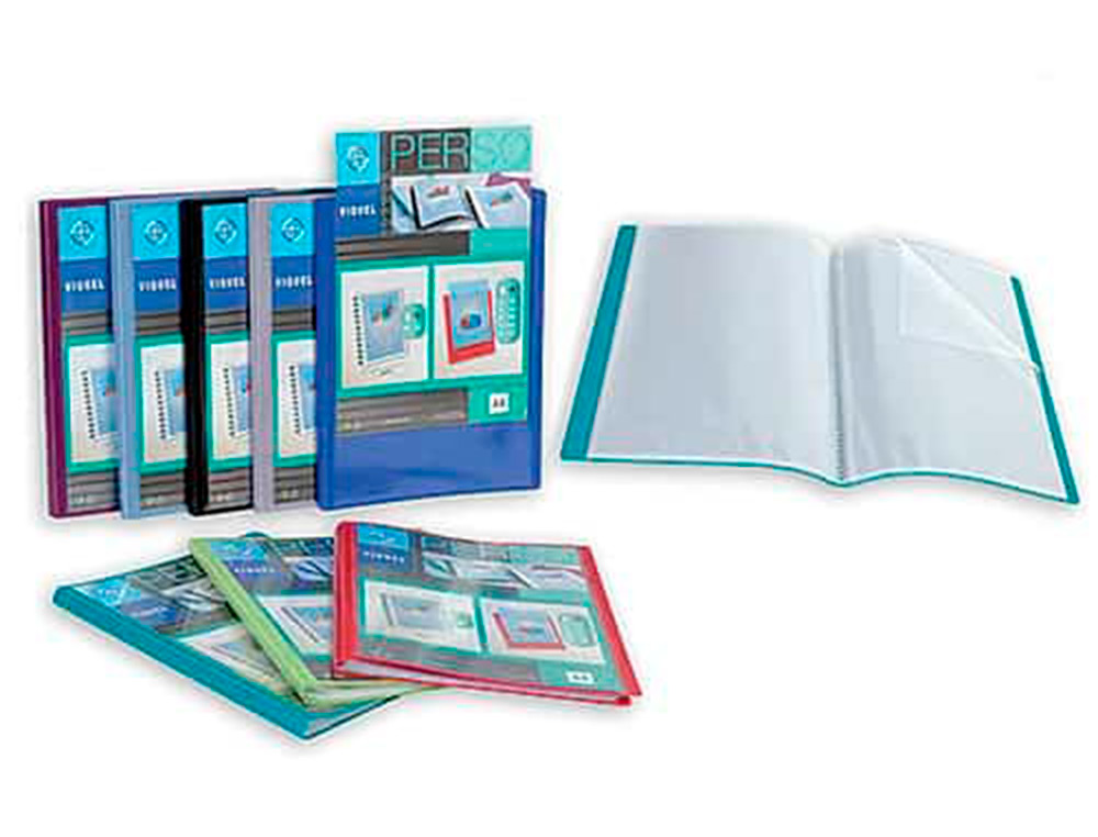 PORTE VUES ESSENTIEL RECYCLE PERSONNALISABLE 80 VUES POLYPROPYLENE A4 COLORIS ASSORTIS