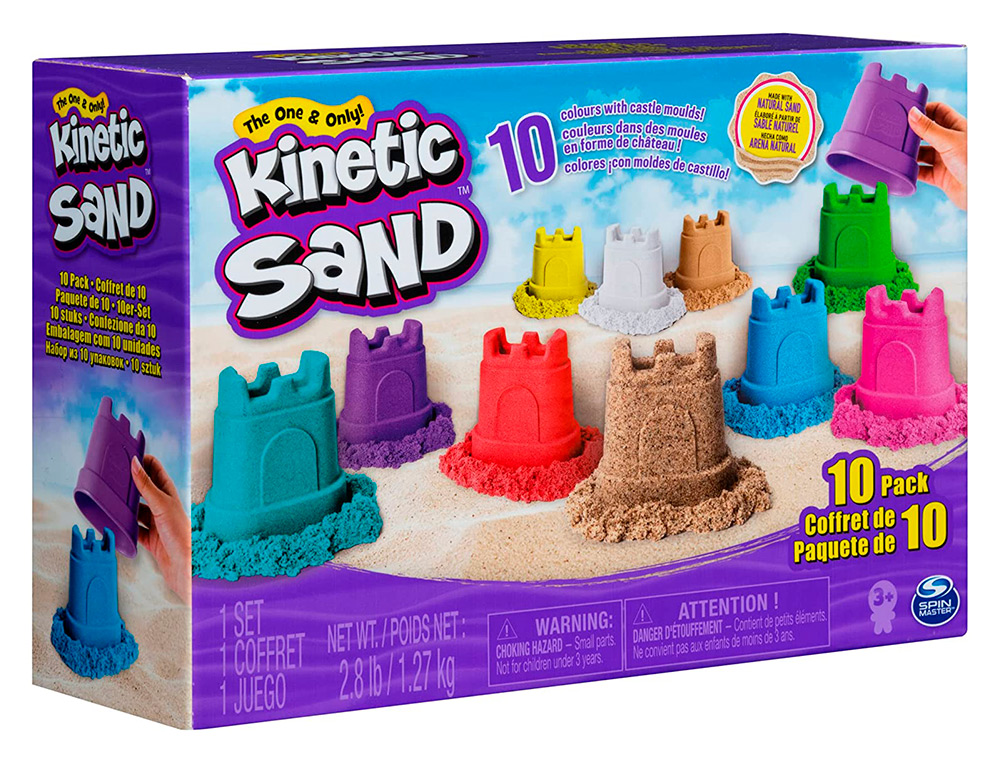 COFFRET KINETIC SAND 10 RECHARGES SOUS FORME DE       CHATEAU COLOR ES 127GR