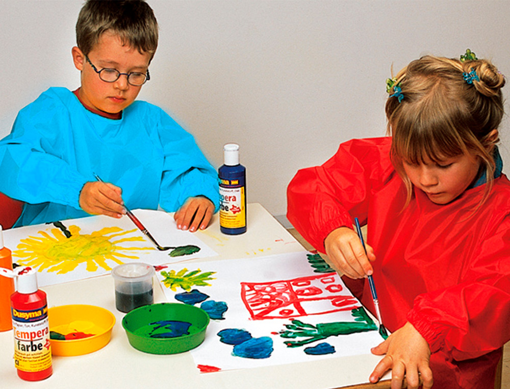 TABLIER DE PROTECTION LAVABLE POUR ENFANT DE 2 4 ANS COULEUR ROUGE