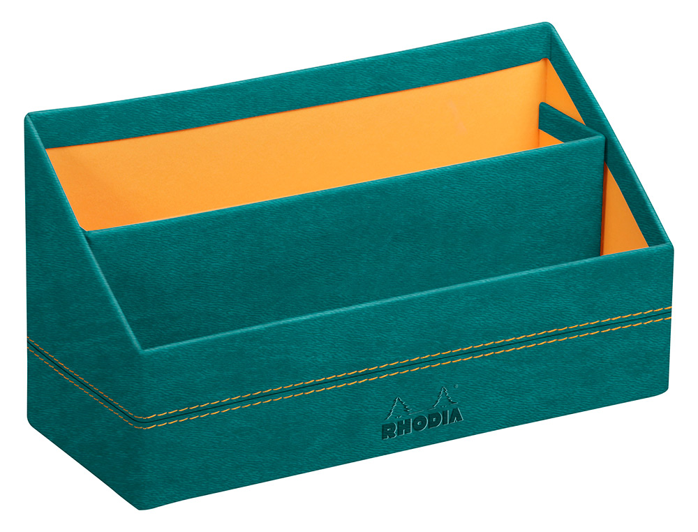 PORTE-COURRIER RHODIARAMA 2 COMPARTIMENTS EN SIMIL CUIR PAON VELOUT 25X10X14CM