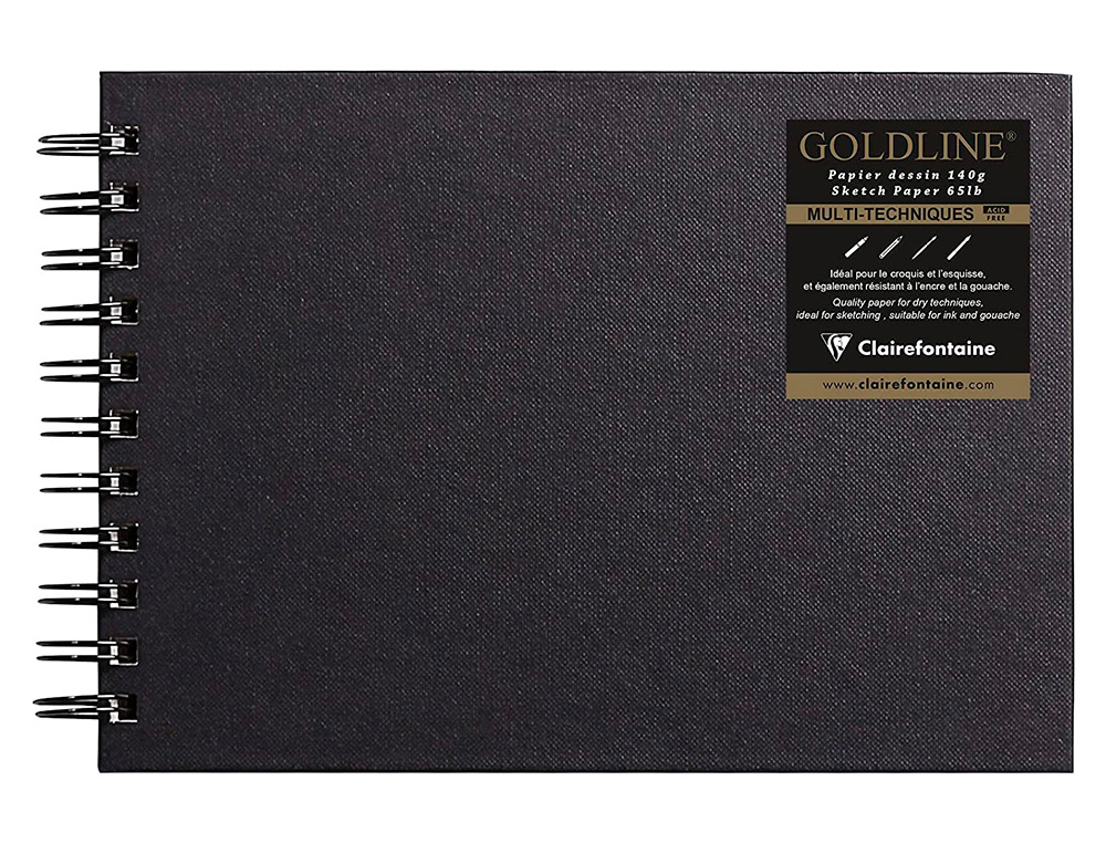 CARNET   SPIRALE PAYSAGE GOLDLINE A5 PAPIER BLANC      14,8X21CM 140GR 64F