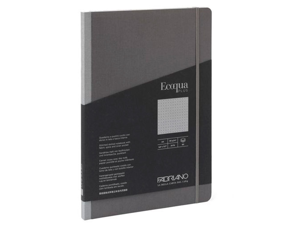 CARNET EQ PLUS FABRIANO A5 LIGN E GRIS ANTHRACITE 90G    80F