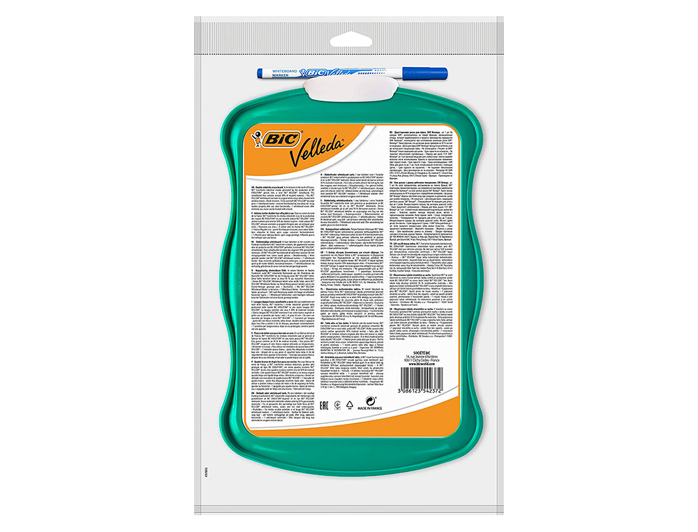 ARDOISE BIC VELLEDA DOUBLE FACE 21X31 1 FEUTRE FIN1721   BLEU 1 EFFACETTE