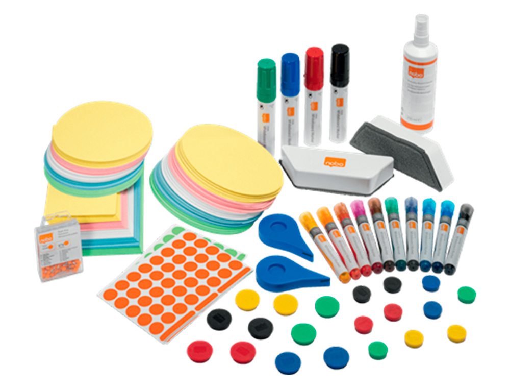 KIT D'ACCESOIRES TABLEAU BLANC ESSELTE 10MARQUEURS     10AIMANTS 32MM 2EFFACEURS     1SPRAY NETTOYAGE 2RUBANS