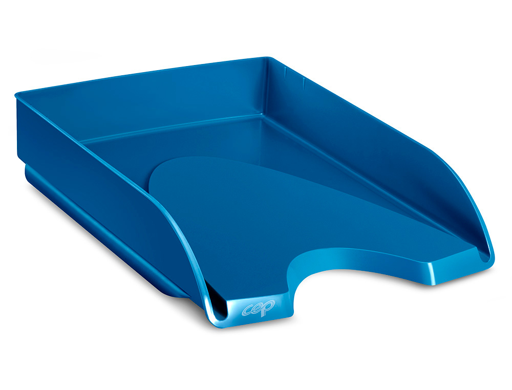 CORBEILLE   COURRIER CEP RIVIERA POLYSTYRENE ANTICHOC  SUPERPOSABLE VERTICALE /      ESCALIER 348X257X66MM BLEU