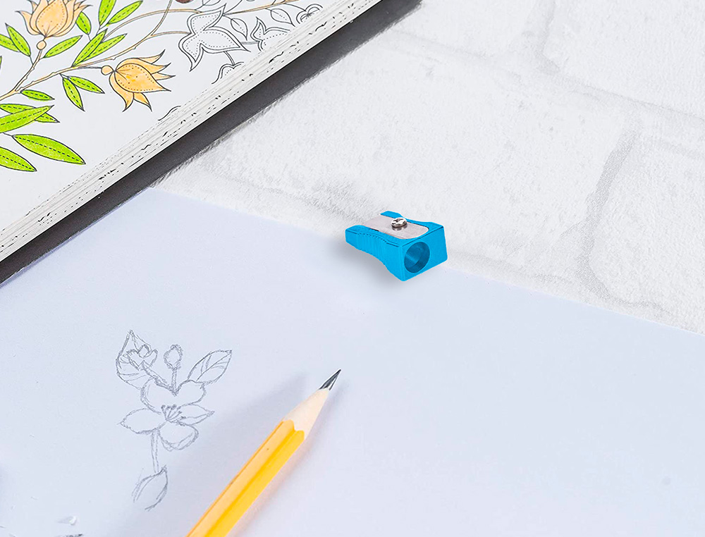 TAILLE-CRAYON LIDERPAPEL METALLIQUE 1 USAGE COLORIS    BLEU