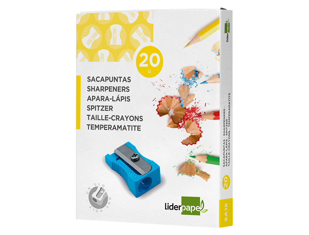 TAILLE-CRAYON LIDERPAPEL METALLIQUE 1 USAGE COLORIS    BLEU