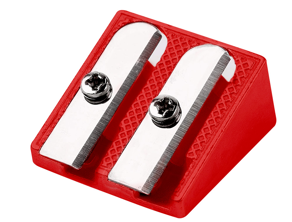 TAILLE-CRAYON LIDERPAPEL METALLIQUE 2 USAGES COLORIS ROUGE