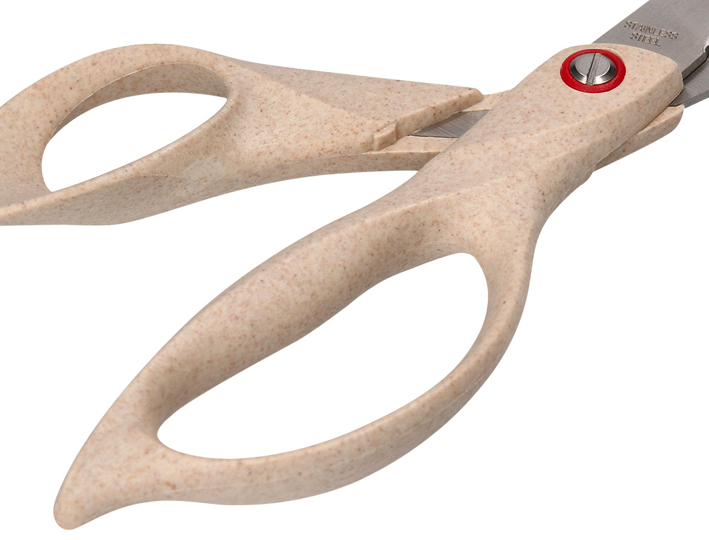 CISEAUX LIDERPAPEL EN ACIER INOXYDABLE ANNEAUX EN MATIERE NATURELLE ECO 8