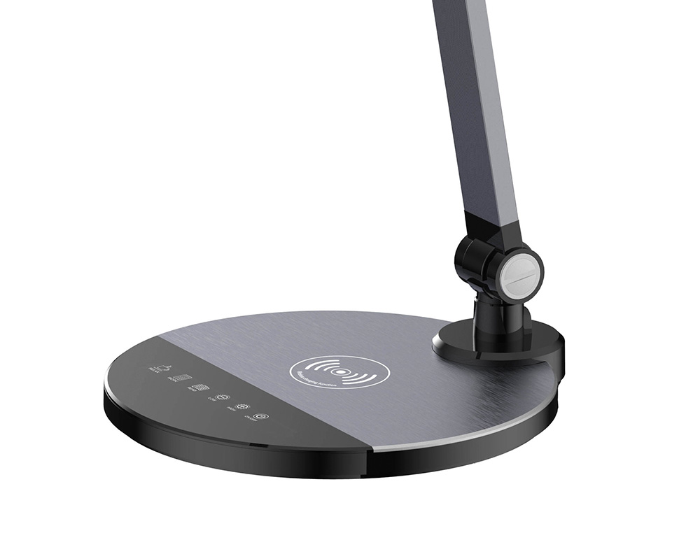 LAMPE DE BUREAU Q-CONNECT PROFESIONNELLE ALUMINUM CHARGEUR SMARTPHONE 9W 120 LED CCT 3000K-6300K 600LM