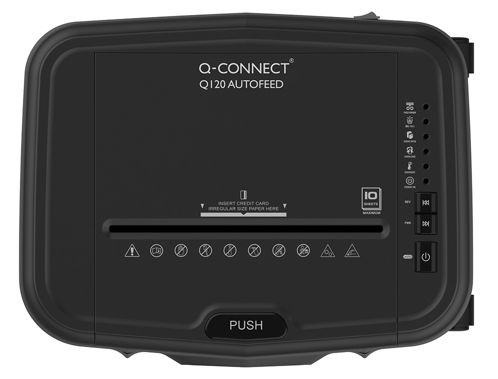DESTRUCTEUR Q-CONNECT Q120 OCCASIONNEL VITESSE 3.5MIN A4 COUPE CROISEE 4X12 MM A4 19L  366X287X500MM 11KG