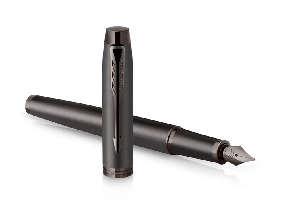 STYLO-PLUME  PARKER IM MONOCHROME NOIR POINTE        MOYENNE ENCRE BLEU ETUI       CADEAU