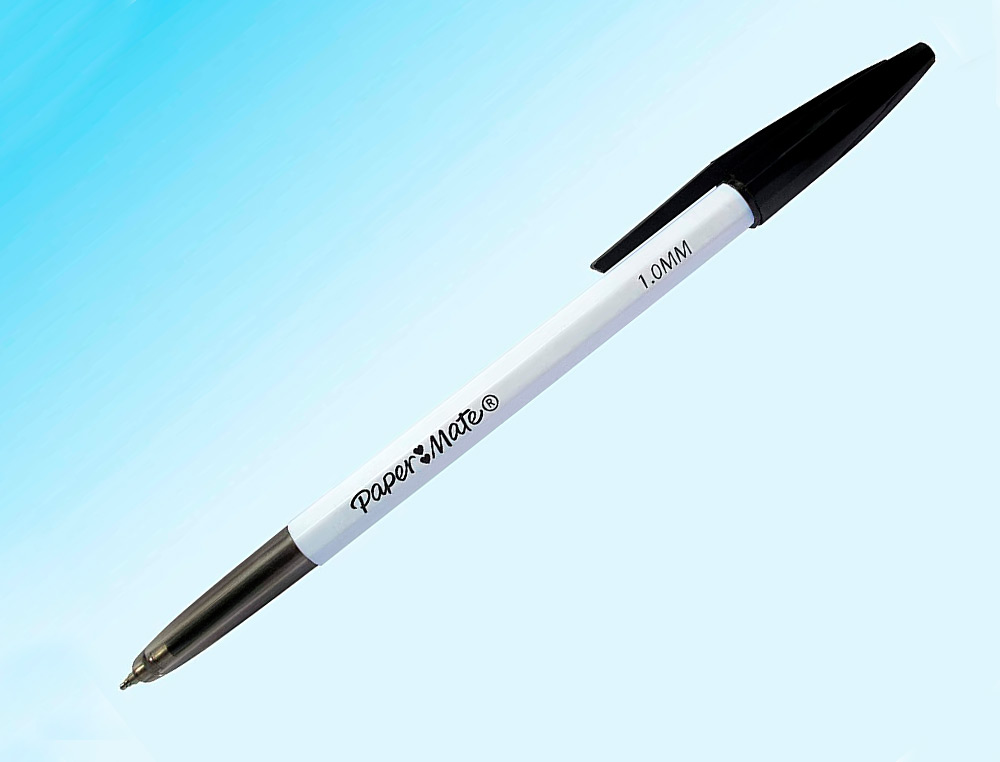 STYLO-BILLE KILOMETRICO PAPER MATE POINTE MOYENNE 1MM       ENCRES ASSORITES 4NOIR 4 BLEU 2 ROUGE SACHET DE 10