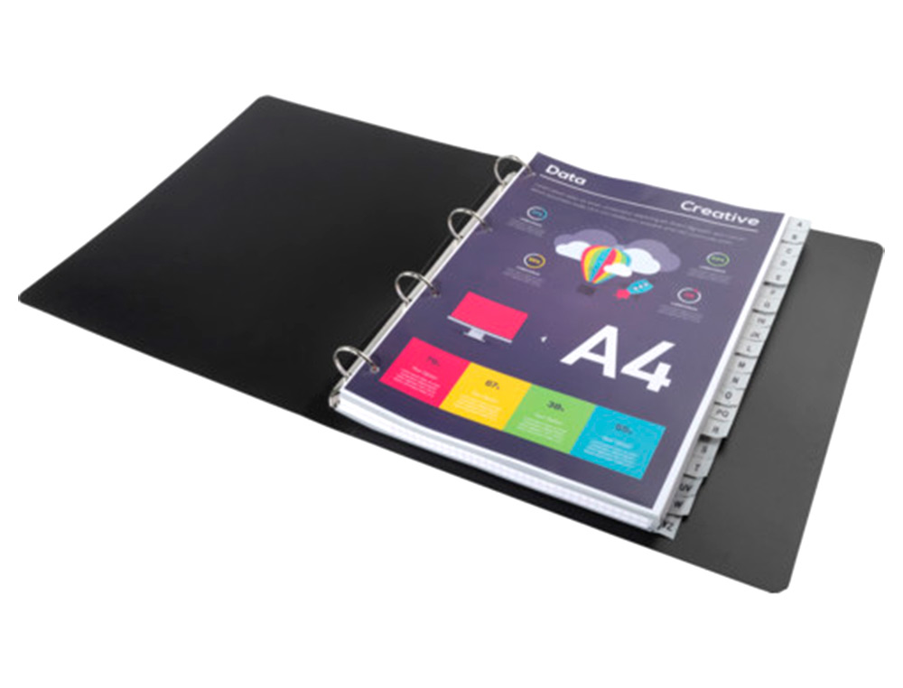 INTERCALAIRES IMPRIMES ALPHABETIQUES EXACOMPTA       POLYPROPYLENE A4 20POSITIONES A-Z GRIS