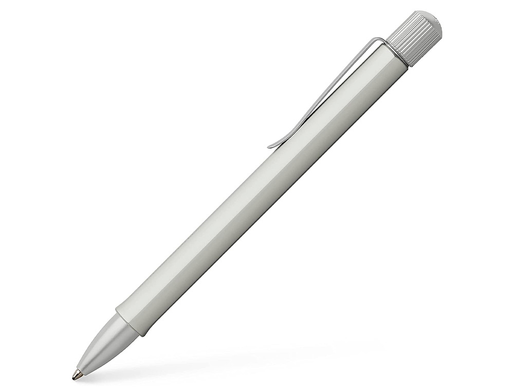 STYLO-BILLE FABER CASTELL HEXO ALUMINIUM ARGENT MAT