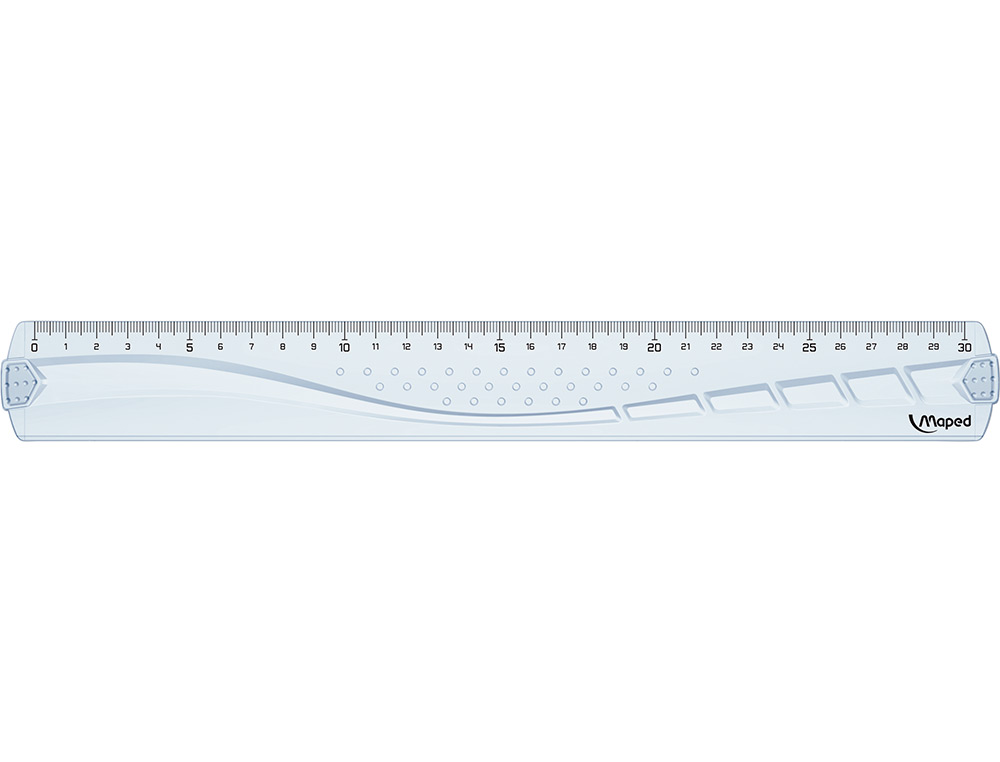 REGLE PLATE MAPED GEOMETRIC EN PLASTIQUE RECYCLE SACHET INDIVIDUEL 30CM