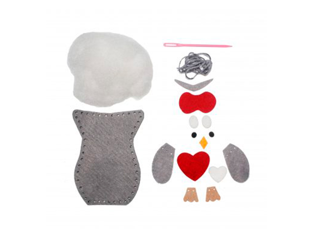KIT FEUTRINE SODERTEX HIBOU OZZY A FABRIQUER 1 SACHET INDIVIDUELLE 2MM GRIS