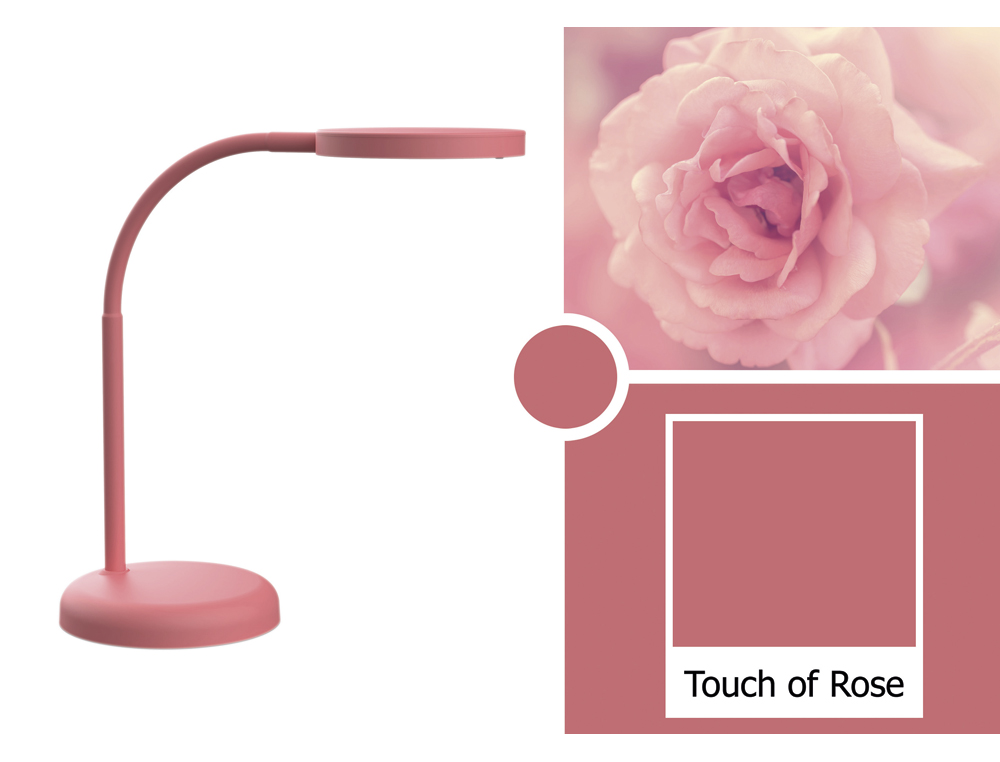 LUMINAIRE BUREAU LED MAULJOY HAUTEUR 33,5CM BRAS 35,8CM TETE DIAMETRE 11,8CM COLORIS ROSE
