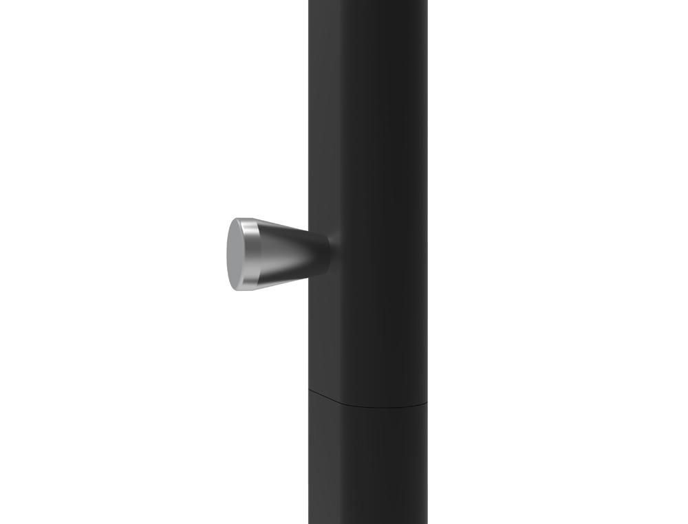 PORTE-MANTEAUX MAULSALSA VERTICAL METAL 8 CROCHETS HAUTEUR 1,72M BASE PIED 52X40CM COLORIS NOIR