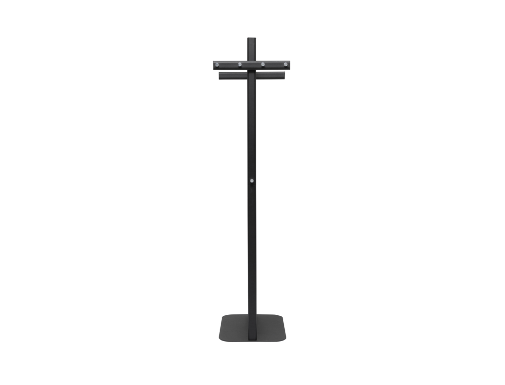 PORTE-MANTEAUX MAULSALSA VERTICAL METAL 8 CROCHETS HAUTEUR 1,72M BASE PIED 52X40CM COLORIS NOIR