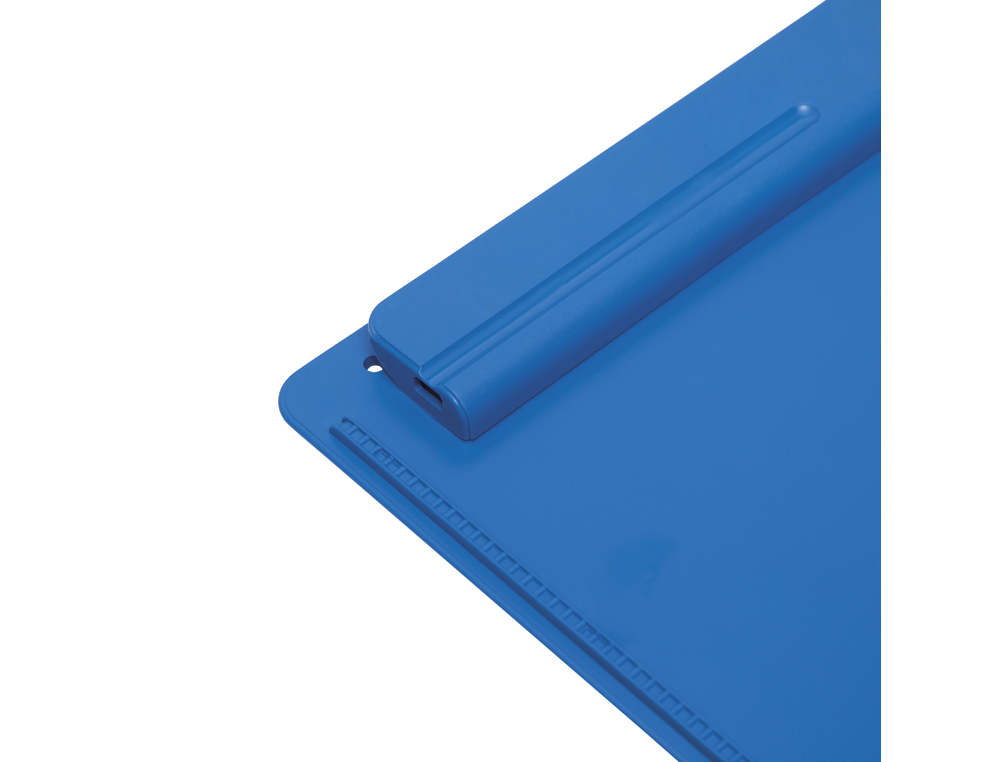PORTE-BLOC MAUL GO A4 PLASTIQUE RECYCLE PORTE-STYLO INTEGRE DANS PINCE COLORIS BLEU