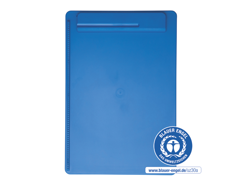 PORTE-BLOC MAUL GO A4 PLASTIQUE RECYCLE PORTE-STYLO INTEGRE DANS PINCE COLORIS BLEU