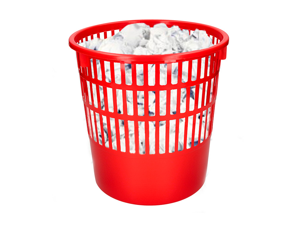 CORBEILLE PAPIER Q-CONNECT AJOUREE PLASTIQUE 15L         285X290MM COLORIS ROUGE