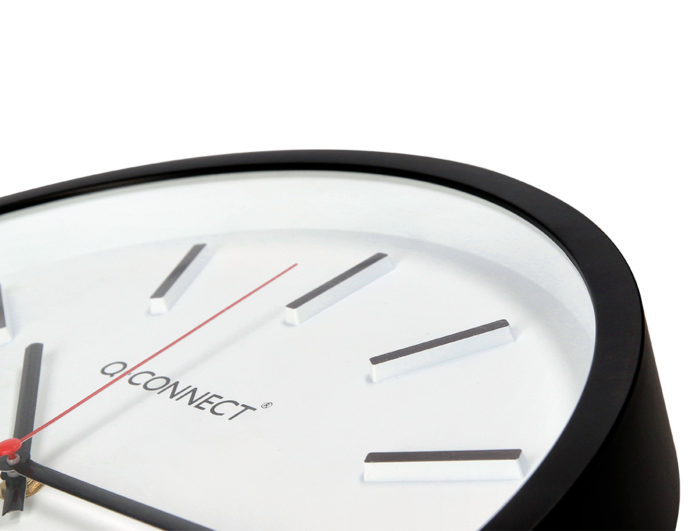 HORLOGE Q-CONNECT MURALE PLASTIQUE DIAMETRE 34,4CM     SILENCIEUX COLORIS NOIR