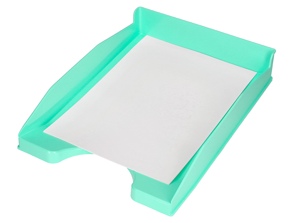 CORBEILLE A COURRIER Q-CONNECT PLASTIQUE           240X70X340MM COLORIS VERT     MENTHE OPAQUE