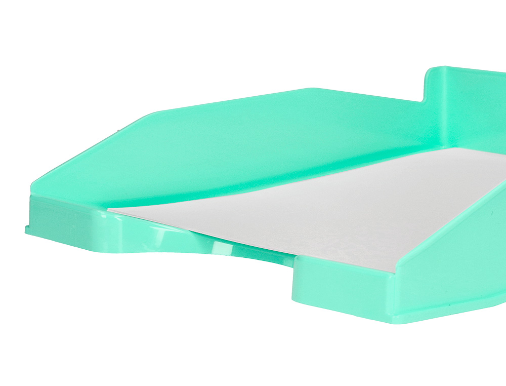 CORBEILLE A COURRIER Q-CONNECT PLASTIQUE           240X70X340MM COLORIS VERT     MENTHE OPAQUE