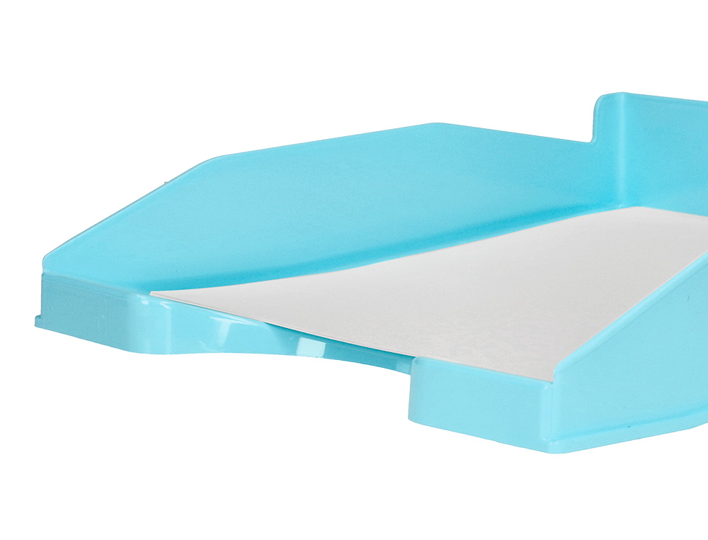 CORBEILLE A COURRIER Q-CONNECT PLASTIQUE           240X70X340MM COLORIS BLEU     CIEL OPAQUE