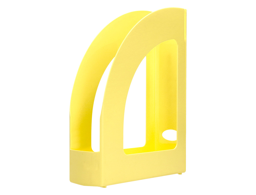 PORTE-REVUES Q-CONNECT PLASTIQUE 320X250X80MM COLORIS JAUNE PASTEL