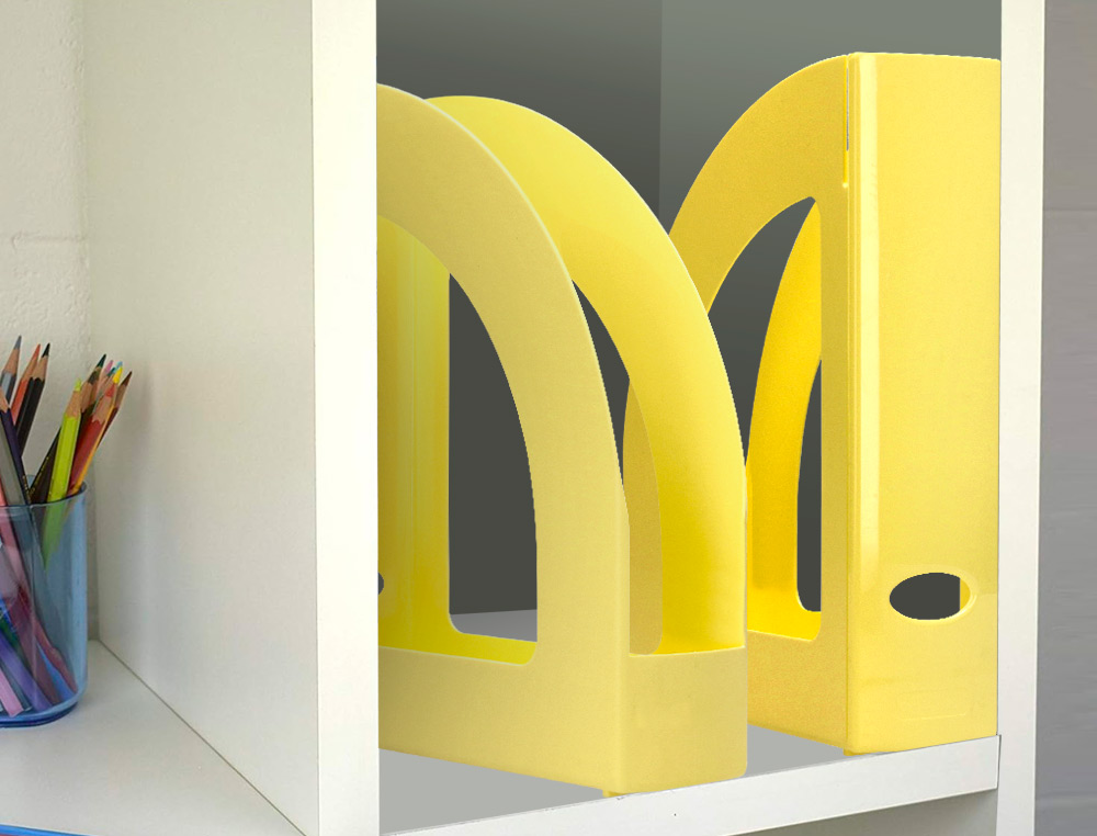 PORTE-REVUES Q-CONNECT PLASTIQUE 320X250X80MM COLORIS JAUNE PASTEL