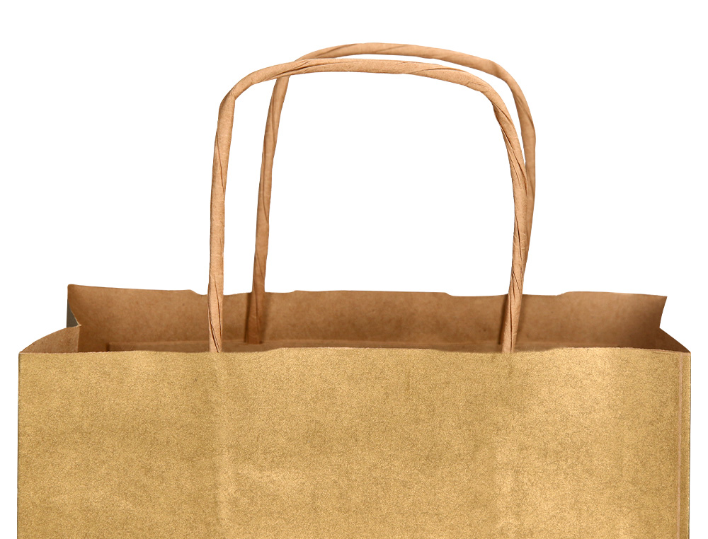 SAC PAPIER Q-CONNECT KRAFT LISSE XS ANSE TORSADEE        180X240X80MM COLORIS OR