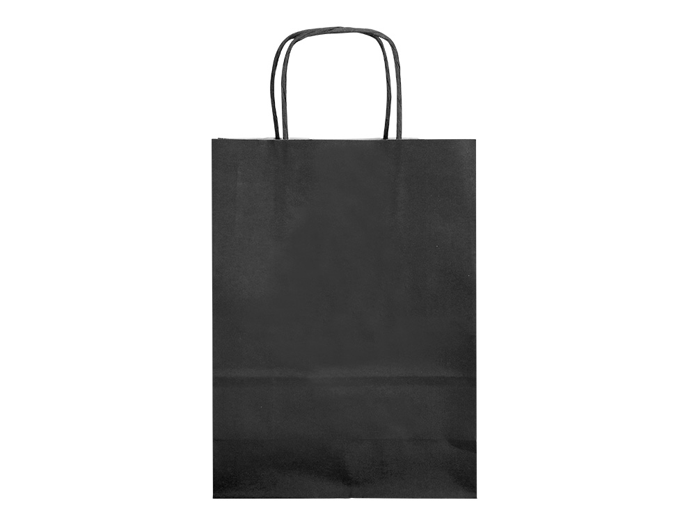SAC PAPIER Q-CONNECT CELLULOSE XS ANSE TORSADEE    180X240X80MM COLORIS NOIR