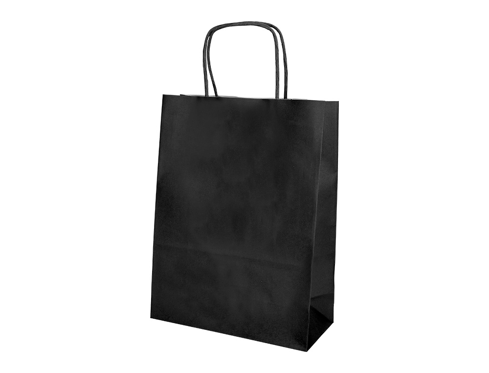 SAC PAPIER Q-CONNECT CELLULOSE XS ANSE TORSADEE    180X240X80MM COLORIS NOIR