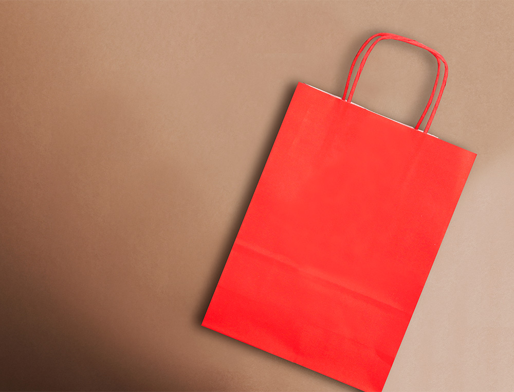 SAC PAPIER Q-CONNECT CELLULOSE S ANSE TORSADEE     240X320X10MM COLORIS ROUGE