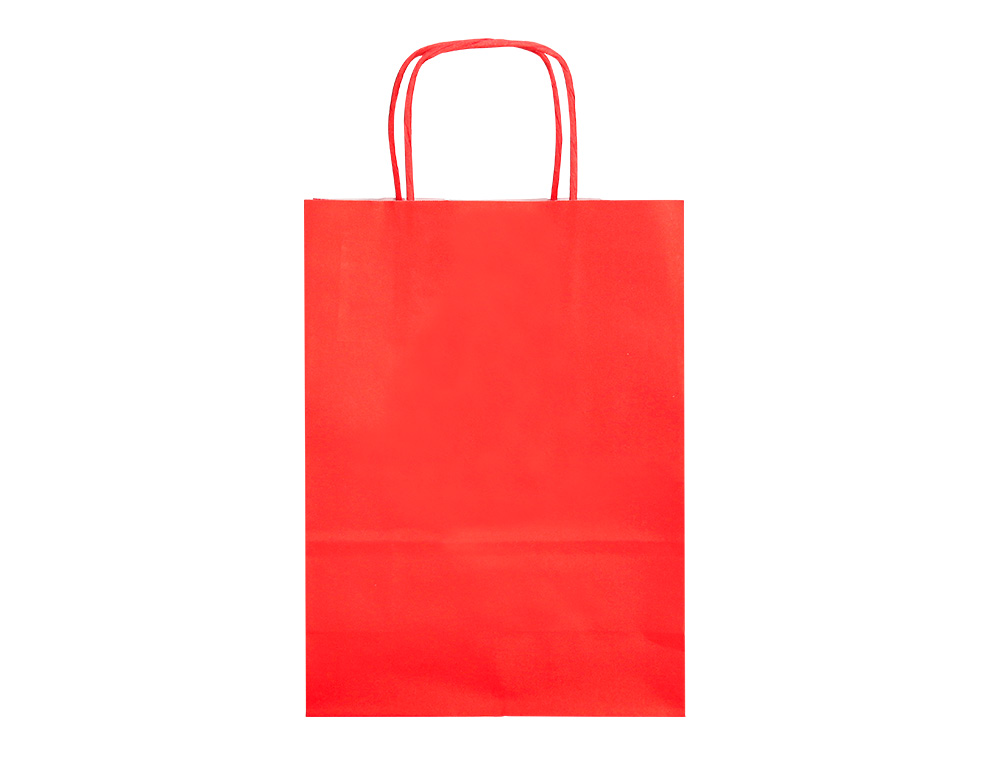 SAC PAPIER Q-CONNECT CELLULOSE S ANSE TORSADEE     240X320X10MM COLORIS ROUGE