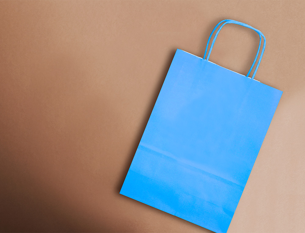 SAC PAPIER Q-CONNECT CELLULOSE S ANSE TORSADEE     240X320X10MM COLORIS BLEU     CIEL