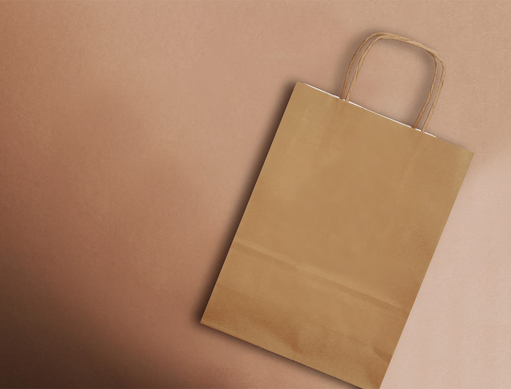 SAC PAPIER Q-CONNECT CELLULOSE NATUREL L ANSE      TORSADEE 320X400X14MM