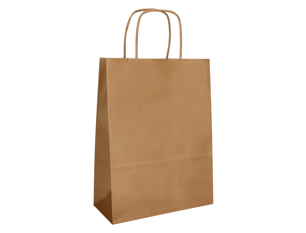 SAC PAPIER Q-CONNECT CELLULOSE NATUREL L ANSE      TORSADEE 320X400X14MM