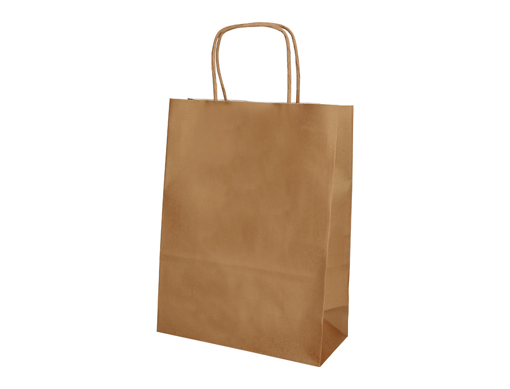 SAC PAPIER Q-CONNECT CELLULOSE NATUREL L ANSE      TORSADEE 320X400X14MM