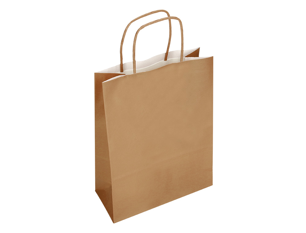 SAC PAPIER Q-CONNECT CELLULOSE NATUREL L ANSE      TORSADEE 320X400X14MM