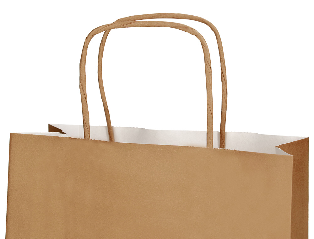 SAC PAPIER Q-CONNECT CELLULOSE NATUREL L ANSE      TORSADEE 320X400X14MM