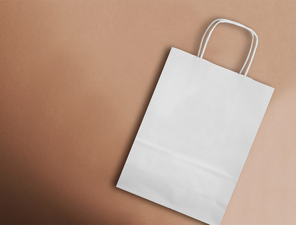 SAC PAPIER Q-CONNECT CELLULOSE L ANSE TORSADEE 320X400X14MM COLORIS BLANC