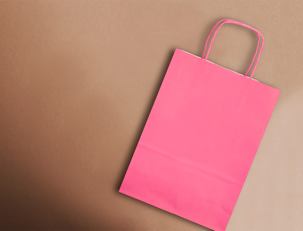 SAC PAPIER Q-CONNECT CELLULOSE L ANSE TORSADEE 320X400X14MM COLORIS ROSE