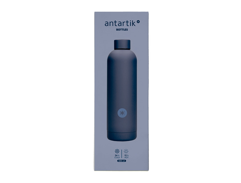 BOUTEILLE ISOTHERME ANTARTIK ACIER INOXYDABLE SANS BPA     500ML COLORIS BLEU