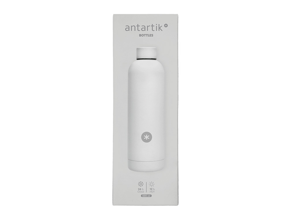 BOUTEILLE ISOTHERME ANTARTIK ACIER INOXYDABLE SANS BPA 500ML COLORIS BLANC